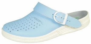 Voir sabots cuir bleu en grand