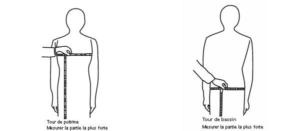 mesure tour de poitrine et tour de bassin