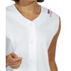 Blouse femme 2 poches sans manche Blanc