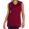 Blouse femme bordeaux sans manche Passepoils colorés