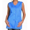 Blouse femme bleue sans manche Passepoils colorés