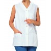 Blouse femme sans manche 2 poches Blanc