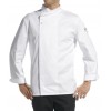 Veste de cuisine Tissu très léger Unisex Blanc