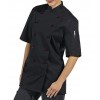 Veste cuisine manche courte poche sur manche Noir