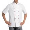 Veste cuisine manche courte unisex coton Blanc