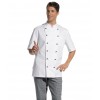 Veste de cuisine, manches courtes, 100% coton Mercerisé, sergé fin, Poche cousue sur poitrine