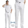 Pantalon blanc hommes, taille confortablement élastiquée sur les côtés, Stretch