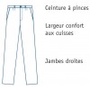 Pantalon blanc homme à pinces taille élastique dos