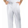 Pantalon blanc homme à pinces ceinture élastique au dos