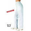 Pantalon blanc, femme, 100% coton sergé fin, taille élastique, Style confort