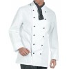 Veste cuisine unisex coton sergé fin Blanc