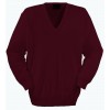 Pull homme Col V Bordeaux