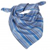 Foulard femme carré rayé bleu- gris