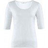 T-shirt Col danseuse Slim Coton Stretch Blanc