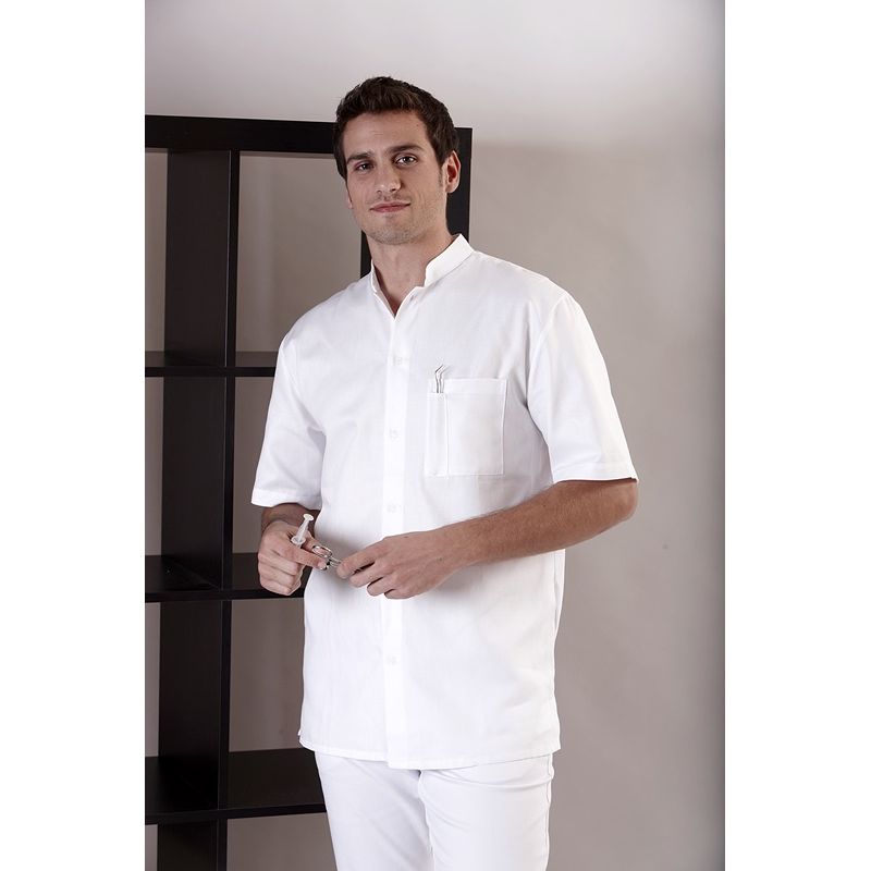 Chemise Blanche homme, manche courte, 100% Coton