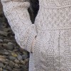 Manteau de laine en tricot irlandais laine Merino Beige chiné