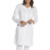 Blouse blanche médecin mi-longue Manche longue Col mao