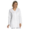 Blouse blanche courte Femme Manche longue Boutons pression sous patte