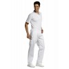 Pantalon infirmier unisexe Taille élastique 4  poches Blanc
