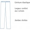 Schéma Pantalon blanc unisexe, taille élastiquée