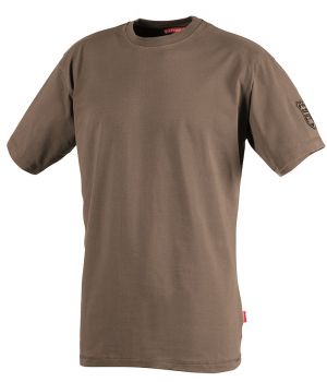 T-shirt col rond, Tadi Lafont, Marron taille S, Coton et Stretch.