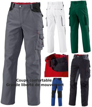 Pantalon de travail, Liberté de mouvement, Pli d’aisance au niveau des genoux