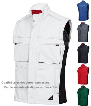 Gilet thermique, Ouatiné avec doublure matelassée chauffante, Col officier