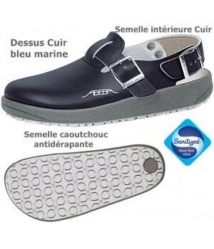 chaussures de travail, Dessus en cuir, Semelle antidérapante, Bleu marine