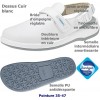 chaussures de travail, Dessus et semelle intérieure cuir, antidérapante, Blanc pointure 44.