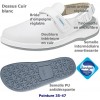 chaussures de travail, Dessus et semelle intérieure cuir, Semelle antidérapante, Blanc