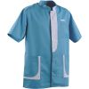 Blouse vétérinaire Col officier Turquoise et Blanc