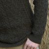 Pullover Irlandais pour homme, Fermeture zip, 100% Laine Mérinos
