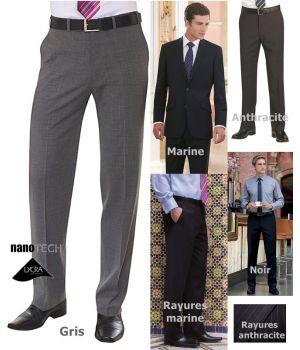 Pantalon Homme, Sans Plis, Chic et Raffiné, Tissu Performant