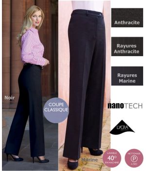 Pantalon femme taille basse, confortable et facile d'entretien