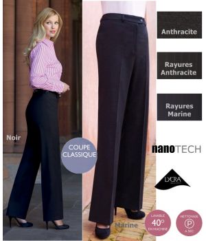 Pantalon femme taille haute, confortable et facile d'entretien