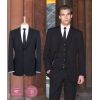 Veste Homme noire, Coupe ajustée, Simple boutonnage, 100% polyester