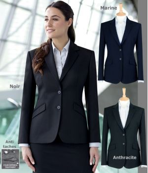 Veste femme, Coupe classique, 2 boutons devant, Polyester et Viscose