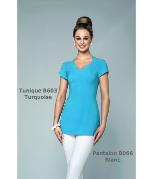 Tunique Turquoise, Confort Bi-Stretch, Taille 34.