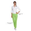 Chemisier blanc avec pantalon jean vert clair