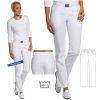 Pantalon Blanc Femme, Taille Elastiquée, Peut Bouillir à 95°C