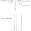 Pantalon blanc médical femme élastiqué au dos