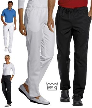 Pantalon femme et homme, Taille élastiquée, peut bouillir à 95°C