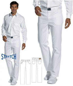 Pantalon jean blanc homme, Confort Stretch, Coton, 5 poches