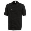 Veste chef noire Col officier Manche courte