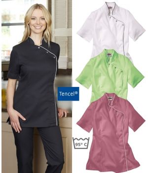 Blouse Col Mandarin, Pressions, Toucher doux, Tailles 36 et 38.