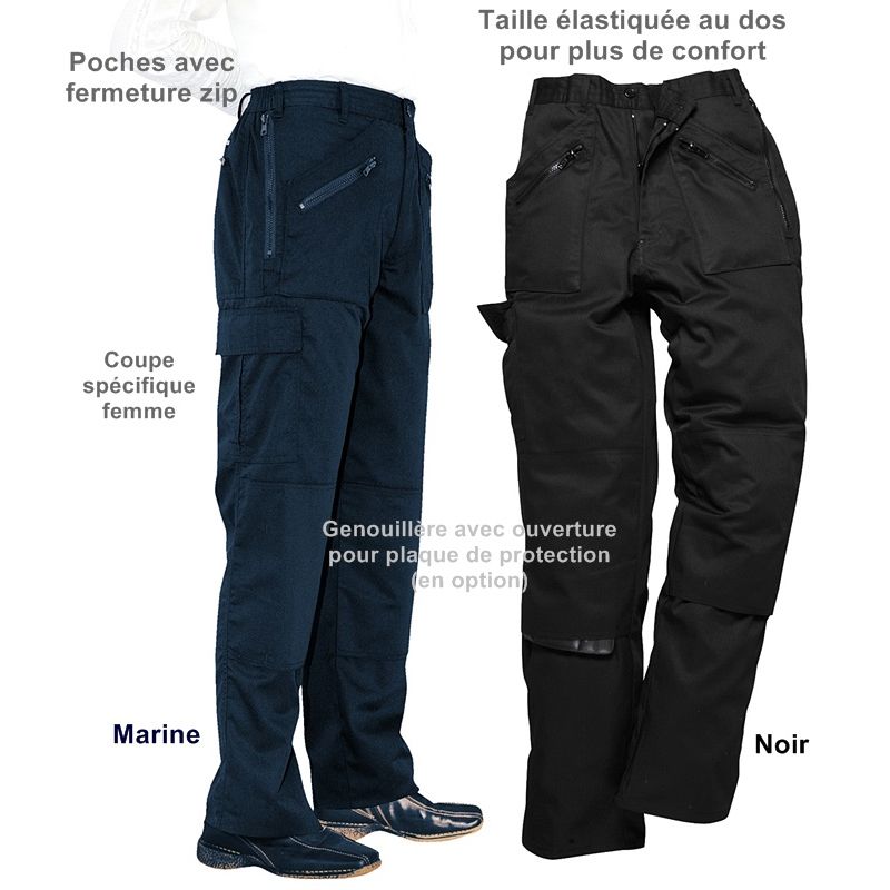 Pantalon Travail Femme, Pantalon D'Hiver Pour Femme Bleu Foncé