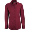 Chemisier manche longue Stretch Bordeaux