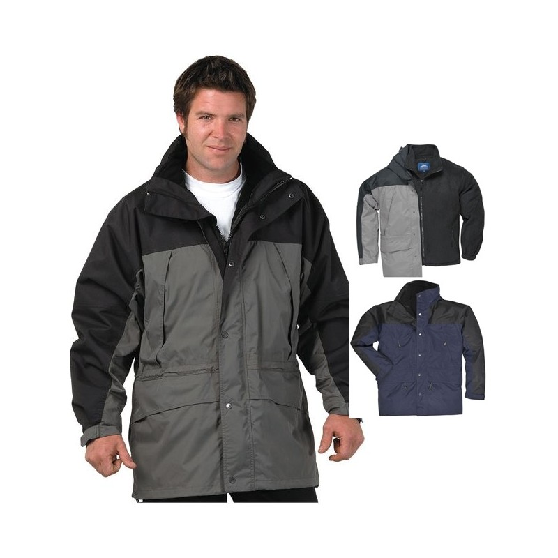 Parka Homme, Imperméable, Respirant, Doublure Polaire Amovible