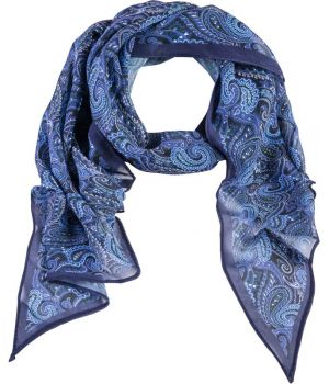 Foulard long écharpe Bleu Cashmere lavable