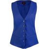 Gilet Barman femme poches latérales et poitrine Bleu roi